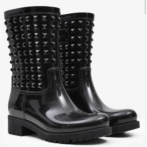 Valentino Rockstud Rubber Boots Size 36 (US 6), Black, Rain Boots - Picture 1 of 12
